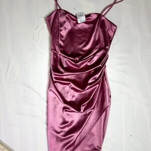 Windsor pink satin mini dress